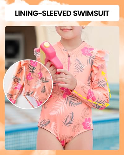 Image of Angel season Girls Swimsuits Kids Bathing Suit One Piece Swimwear with UPF 50+ Cute