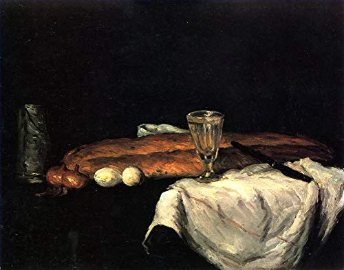 Peinture à l'huile Nature morte avec du pain et des œufs Cézanne