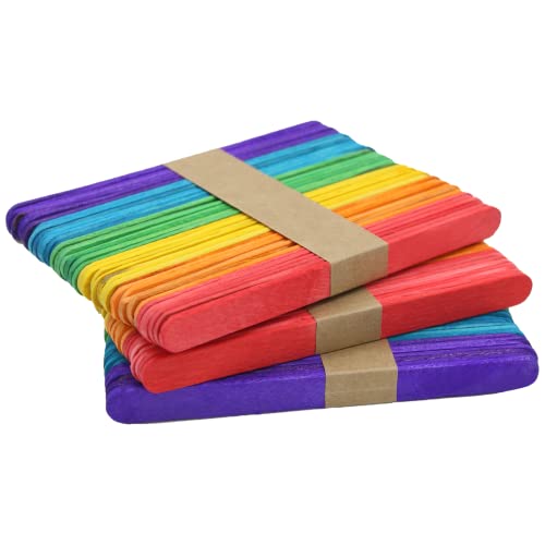 Wisyok 1000 Pcs Colored Popsicle Sticks For Crafts, 4.5 Inch Colored Wooden Craft Sticks, Ice Cream Sticks, Rainbow Popsicle Sticks, Great For Diy Craft Creative Designs And Children Education #TOP3
