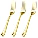 JL Prime 100 Piece Gold Plastic Forks Bulk Set, Gold Plastic Cutlery Set, Heavy Duty Utensils for Party & Wedding, Disposable Gold Flatware, Gold Plastic Forks 100 Pack