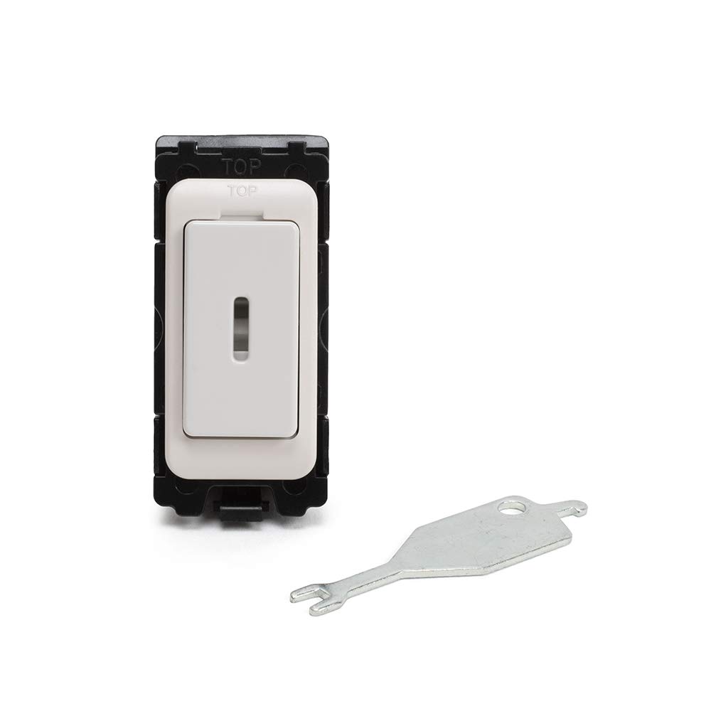 Lieber Silk White 20AX 2 Way SP Key Grid Switch