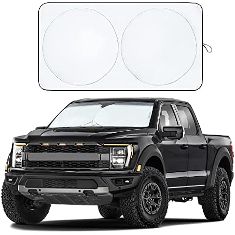 EcoNour Car Windscreen Sun Shade (Large - 175 x 89 cm) | Durable 240T Material Car Sun Visor for UV Rays and Sun Heat Protection | Car Interior Accessories for Sun Heat with Storage Pouch Cover