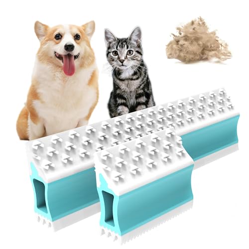 Image of 4IN1 Pet Hair Remover, Dog /Cat Fur Removal Tool - Design to Uproot and Clean Embedded Pets Hair in Carpet, Couchs, Cat Trees, Portable Fur Cleaning for Car Interior, Mini + Mega