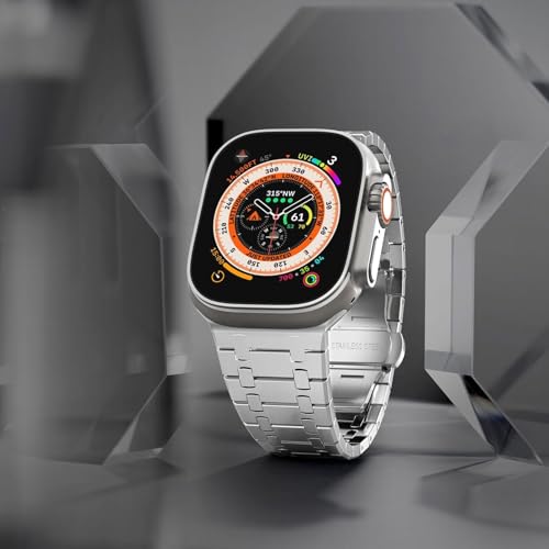 Bracelet maillons acier pour Ultra 2 avec fermoir déployant de sécurité