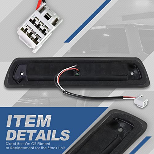 Dual Row Full Led 3Rd Third Tail Brake Light With Cargo Lamp Compatible With Ford F150 Lincoln Mark Lt 09-14, Black Housing Smoked Lens #TOP2