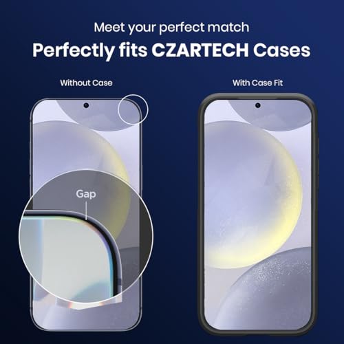 Image of Czartech Quik-Fix Tempered Glass Screen Protector For Samsung Galaxy S24 Ultra 5G | Bubble Free | Scratch Resistant | HD Clear