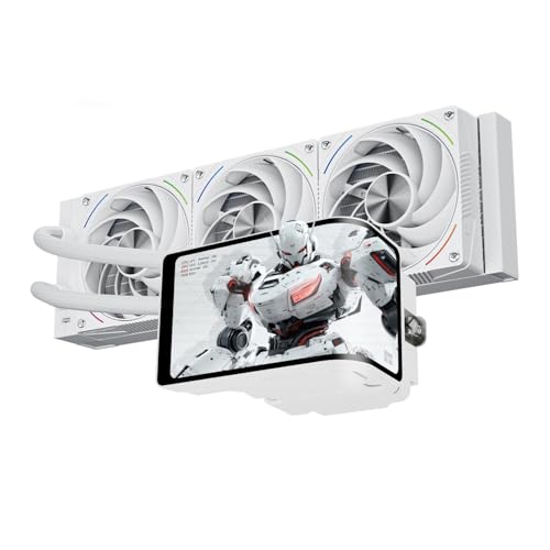 Thermalright Wonder Vision 360 TURBO ARGB Weiß CPU Flüssigkeitskühler, für AM5/Intel LGA1851/1700, 6,67 '' 3D gebogenen Bildschirm mit 2400x1080 Auflösungen, Magnetischer Panel-Bildschirm, 360mm Aio
