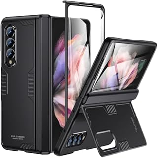 LEIAU for Samsung Fold3 Kickstand Case: Galaxy z3 fold 5G Phone Cover with Hinge Protection Screen Protector 2021 Black
