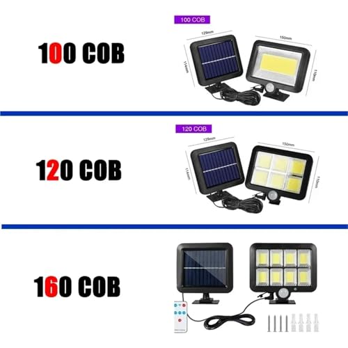 Foco solar split de 120 COB con sensor de movimiento y 3 modos de iluminacion para jardin 6
