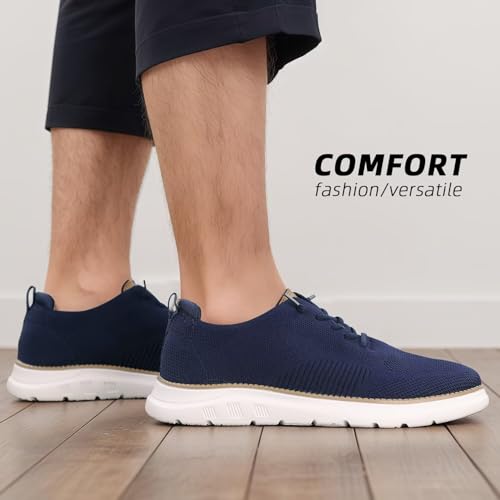 Image of Mens Oxfords Casual Fashion Slip on Shoes Dress Business Sneakers Mesh Work Comfortable Lightweight Soft Sole