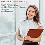 HAUTOCO teczka konferencyjna A4, teczka z PU-skóry A4 z dokumentowymi kieszonkami, uchwytem na długopisy, na mapę A4, organizerem, dokumentami, teczka biurowa dla firmy/biura, brązowa