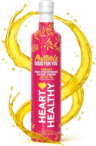 High Polyphenol Extra Virgin Olive Oil (300mg/kg+) – Endorsed by Dr Simon Poole – Cold Pressed, Early Harvest Single Origin Spanish Picual – Glass Bottle, 3rd Party Tested – 500ml