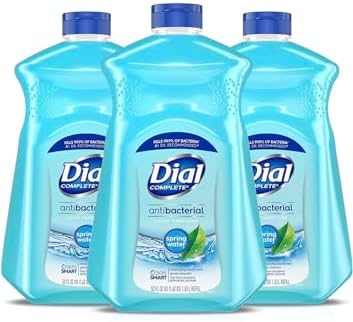 Amazon.com : Dial Antibacterial Defense Liquid Hand Soap + Aloe, Spring Water Scent, 52 Fl Oz Hand Soap Refill (Pack of 3), Dermatologist-Tested, Gentle Formula