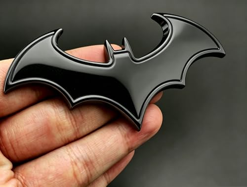 Image of 3D Metal Chrome Bat Emblem Badge Sticker Decoration for Car, Truck, Motorcycle, RV, Scooter, SUV, Door, Window (Black Bat)