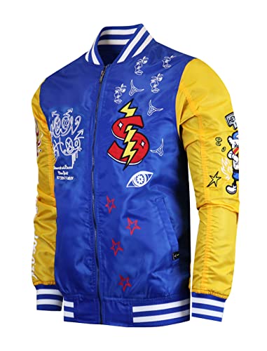 Image of SCREENSHOT Hip-Hop Urban NYC Fashion Bomber Jacket - Modern Outdoor Lightweight Streetwear Graffiti Print Zip Up Top