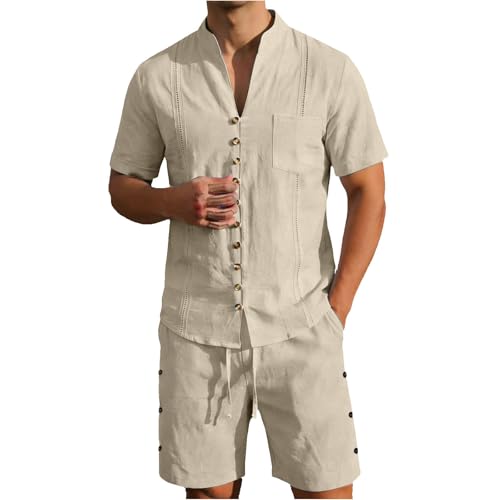 T-shirt à capuche et short en lin homme pour stopper la chaleur avec style à la maison