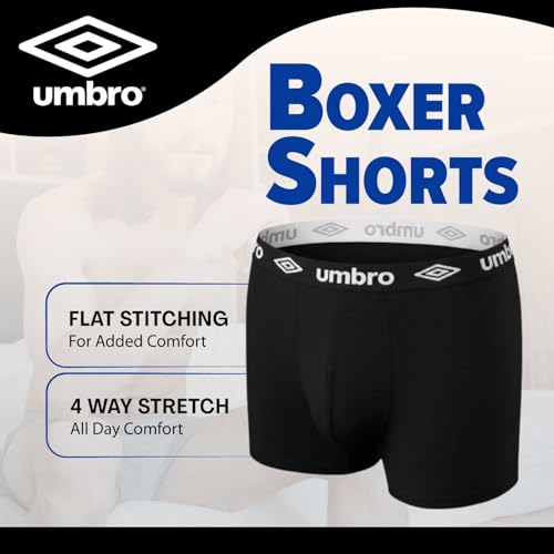 Umbro calzoncillos tipo bóxer ajustados para hombre de algodón pack de 4 4