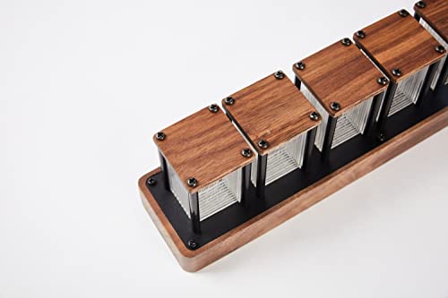 Clocteck Nixie Tube Clock Wooden Digital Clock For Bedroom,Easy Alarm Settings And 12/24H Display - A Retro Gift To Decorate Your Desk And Bedroom #TOP2