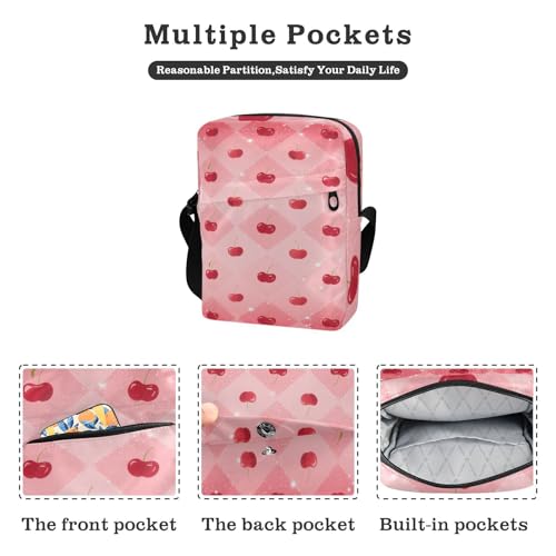 messenger bags shoulder bag men Woman Handbag Shoulder Strap Adjustable Strap for Outdoor Daily Outdoor Daily- Cherry Red Glitter2