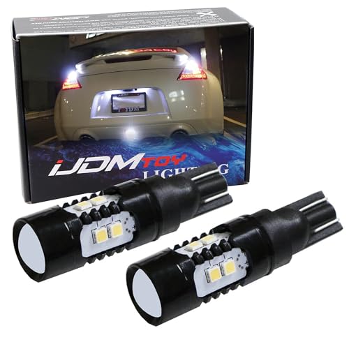 iJDMTOY Extremely Bright 7.5W High Power 912 921 906 Projector LED Reverse Light Bulbs, Xenon White