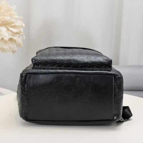 Image of Women Punk Rivets Backpack Skull Printed Daypack Purse PU Leather Shoulder Bags Satchel (Skull)