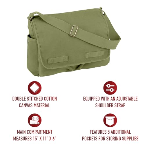 Rothco 613902914803 Classic Canvas Messenger Bag thumb #5