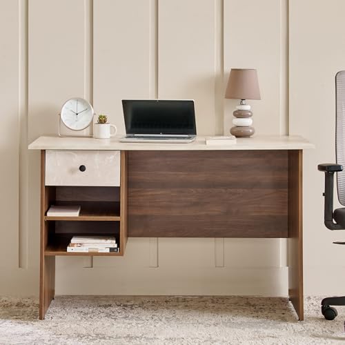 Image of Home Centre | Addison Study Desk with Drawer | Engineered Wood | Brown | 1 Year Warranty