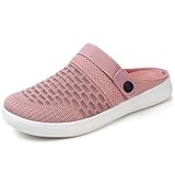 Robust und pflegeleicht HKR Damen Clogs Hausschuhe Atmungsaktiv Pantolette rutschfest Gartenschuhe Sommer Sandalen Pink/EU 40