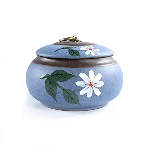火葬壷人間の灰やペットの記念の埋葬壷手作り陶器強力なシーリング10  9.8Cm