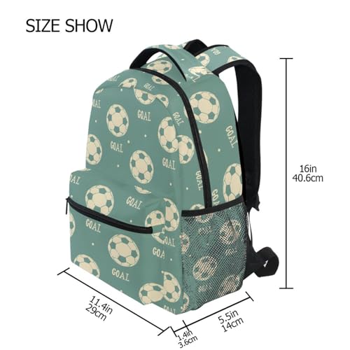 Cute Polka Dot Soccer Ball Backpack for School Boys Girls Adults Kids Bookbag Laptop Bag 18L4