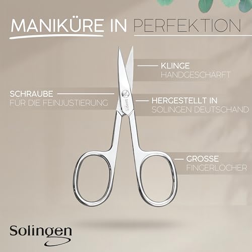 Foto von marQus Nagelschere Solingen - Extra scharf mit gebogener Schneide zum exakten Schneiden von Nägeln, inklusive praktischem Etui - Fingernagel und Fußnagel Schere