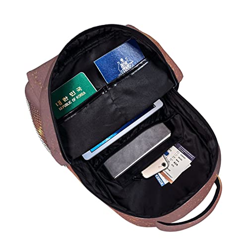 Sac à dos d'école marron taille unique avec compartiment PC portable - 4