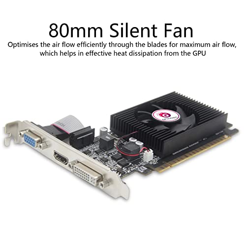 Gpvhoso Geforce Gt 730 4Gb Ddr3 Pci Gaming Graphics Card Express 2.0 X16 (X8 Lanes) With Cooling Fan, Vga, Hdml, Dvi, Plug And Play #TOP2