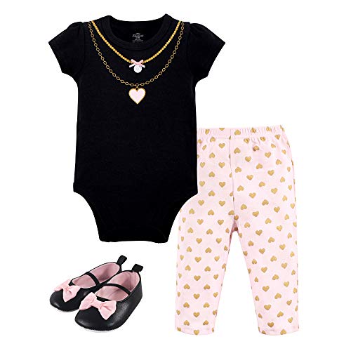 Image of Little Treasure Unisex Baby Cotton Bodysuit, Pant and Shoe Set