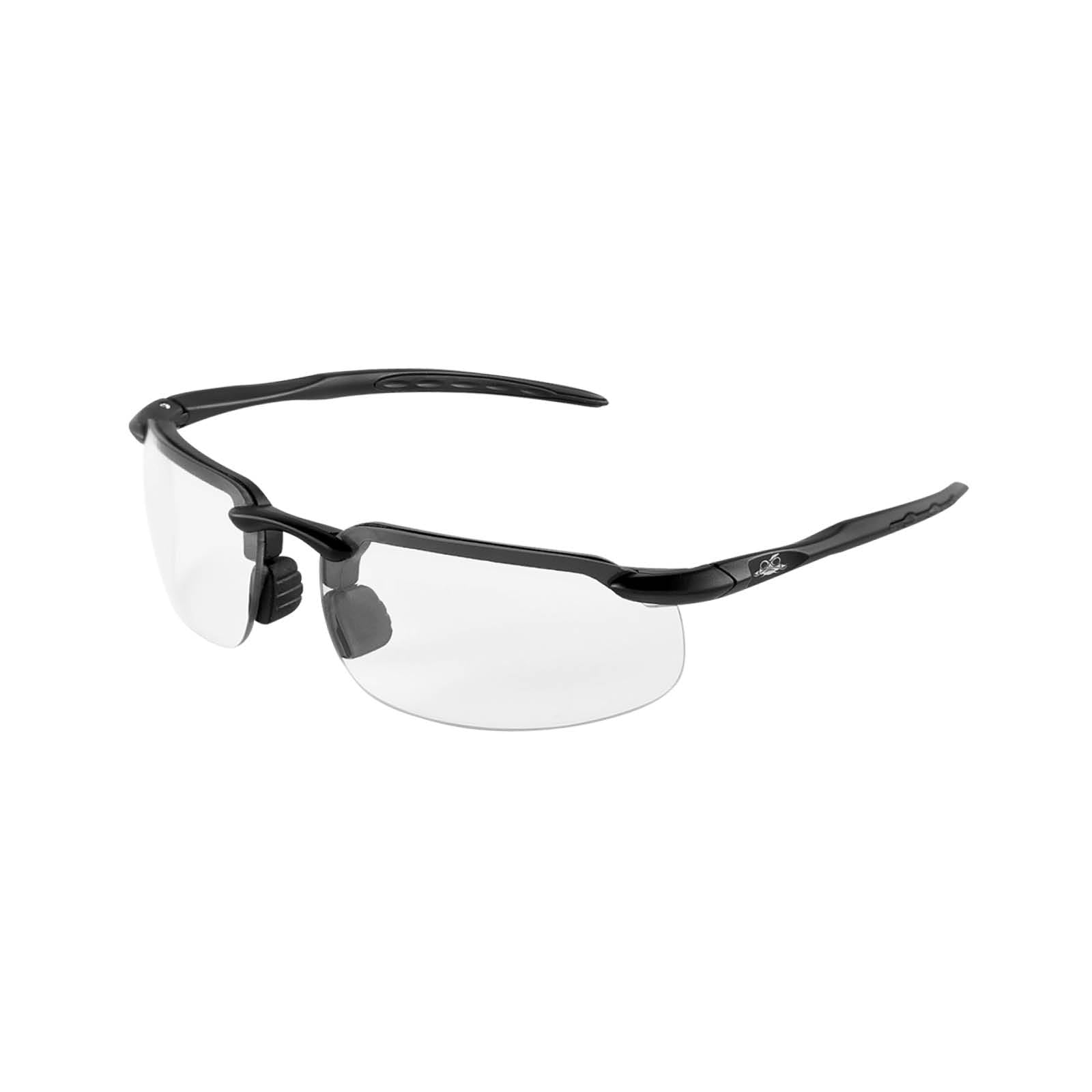 Bullhead Safety Eyewear BH1031AF Swordfish Lunettes de sécurité Monture noire cristal, verres transparents anti-buée, nez et temple en TPR noir (1 paire)