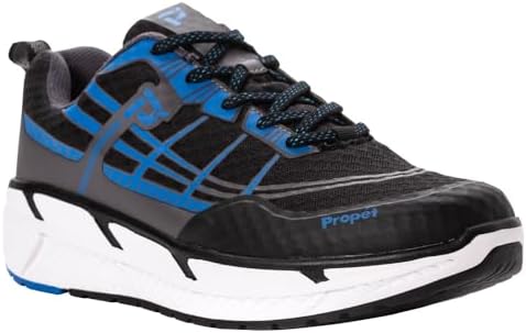 Propét Men's Ultra Running Shoe, Black/Blue, 12 Medium US | Image 1