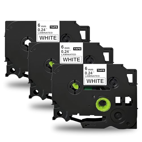 EIZVIKCE �݊� �u���U�[ P-touch�p �e�[�v�J�[�g���b�W TZe-211 ���x���e�[�v ��6mm 3�Z�b�g ���n������ ����8m �h���ϖ��� �ȒP������