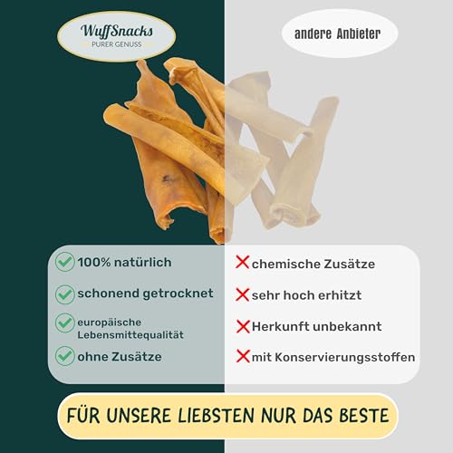 Pferdekopfhaut für Hunde I 1 kg I getrocknete Pferdehaut I Pferdefleisch für Hunde I Hundeleckerli Pferd fettarm I Leckerlies für Allergiker von Wuffsnacks