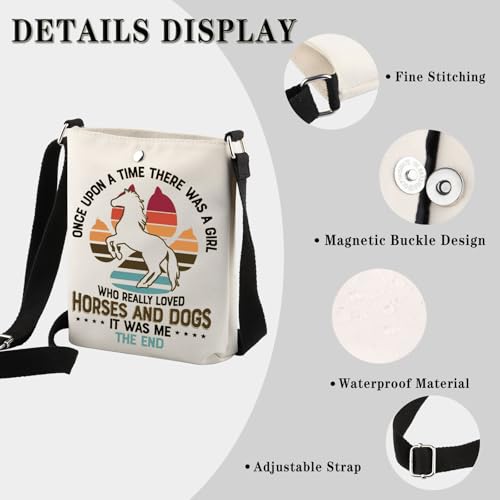 Horse & Dog Lover Gift Animal Accessories Stuff There Was A Girl Who Really Loved Horses&Dogs Crossbody Bag3