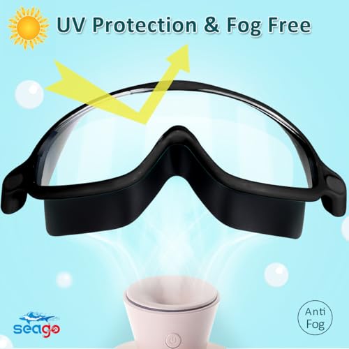 Image of Seago Swim Goggles 2 Pack Anti-Fog Anti-UV Wide View Swimming Goggles for Kids 3-14