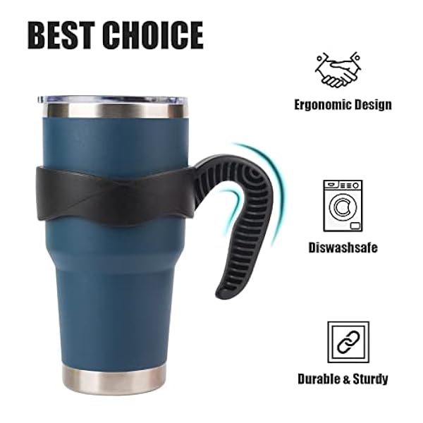 D·S 850 ml tumlarhandtag kompatibelt med YETI Rambler, Ozark Trail, återanvändbart, halkfritt handtag med lätt grepp lämplig för de flesta 850 ml (30 oz) behållare, 2-pack