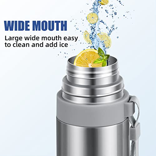 Stainless Steel Thermos Bottle, Supkit 17Oz Thermos For Hot Drinks, Bpa Free, Insulated Cup Keep Hot & Cold For Hours, Perfect For Biking, Camping, Office, Car Or Outdoor Travel (Silver) #TOP3