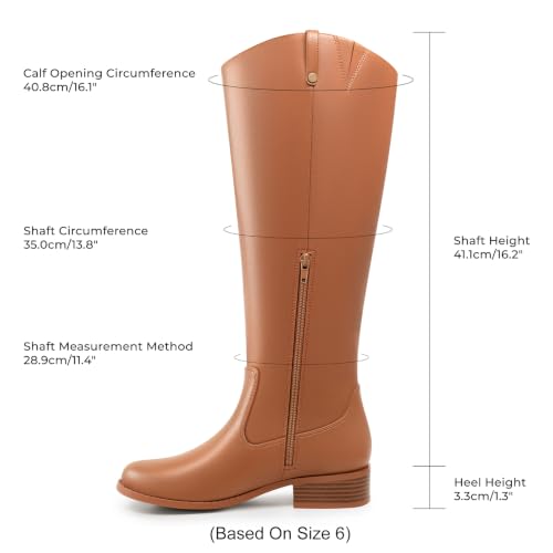 PIZZ ANNU Women's Belle Knee High Boots Chunky Tall Boots, Brown 8.5 by PIZZ ANNU - Used condition - Image 4