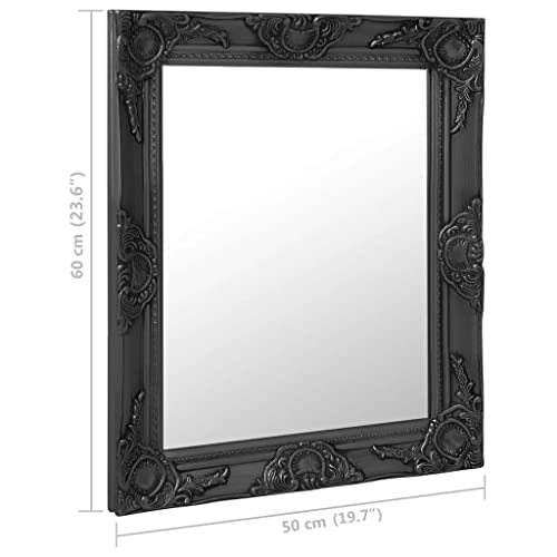 Miroir baroque rectangulaire bois noir 50x60 cm miroir mural salon - 6