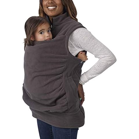 Huixin Babywearing Jacket for Mom and Baby 3 in 1 Sleeveless Kangaroo Jacket Gilet Coat Womens Fall Winter Warm Multifunction Baby Carrier Unique Leisure (Gray,XL) Cover