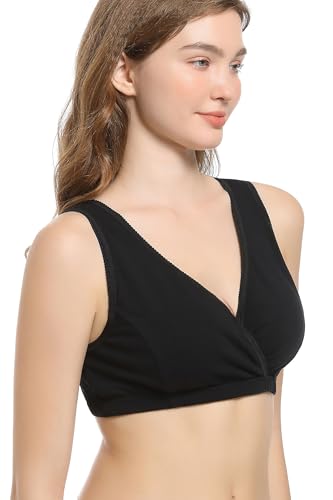 Image of CAKYE 3 Pack Maternity Nursing Sleep Bra Breastfeeding Cotton Bralette