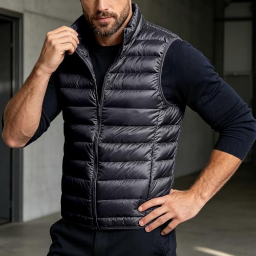 Puffer Vest Men Lightweight Zip Up Down Vest Warm Puffy Sleeveless Jacket - image 2