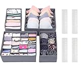 Besy Fresy Organizador de cajones – Set de 4 cajas organizadoras plegables para ropa interior y armarios + 4 separadores extra, ideal para ropa infantil, interior y organización del hogar