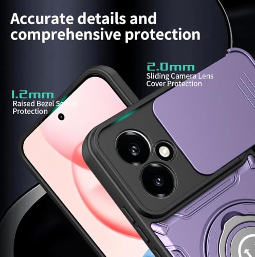 Coque Honor 400 5G antichoc avec protège-caméra coulissant et béquille