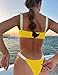 WODECASA Women's Colorblock Bikini Set Square Neck High Cut Cheeky Sexy Two Piece Swimsuit Bathing Suit